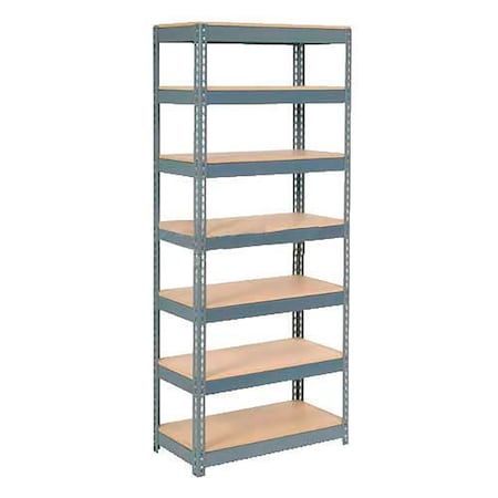 Global Industrial Extra Heavy Duty Shelving 36W x 12D x 84H With 7 Shelves, Wood Deck, Gry B2297284